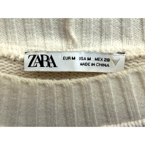 Zara Crochet Sleeve Granny Square Sweater Boho Retro Colorful Knit Pullover - Picture 4 of 8